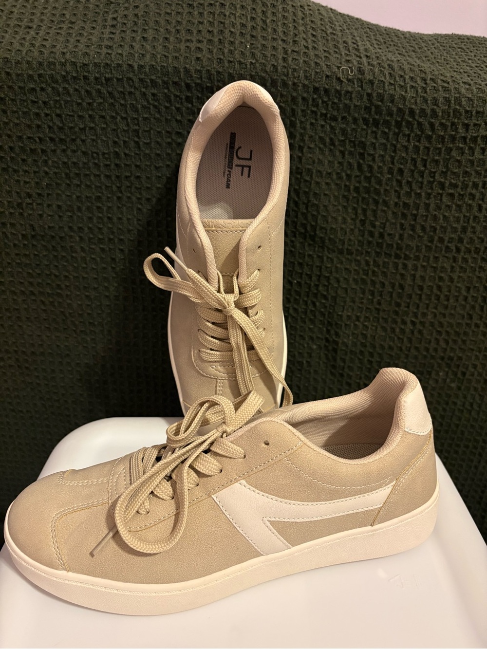 JustFab Beige and White Women's Sneakers